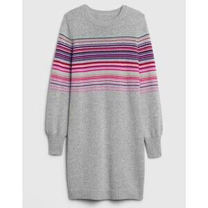 Gap Womens Sweater Dress Wool Blend Rainbow Stripe Multicolor Midi Petite MEDIUM